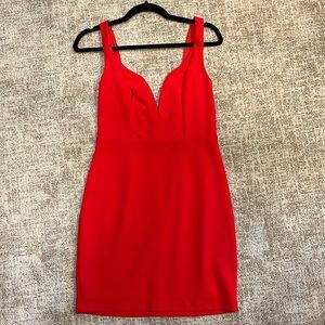 Express Firecracker Red V Neck Mini Dress. Size M